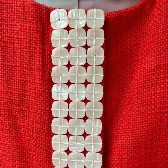 Coldwater Creek Red Pearl-Beads Blazer Jacket Size 14 - Picture 4 of 10